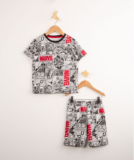 Pijama-Infantil-Manga-Curta-Estampado-Quadrinhos-Os-Vingadores-Marvel-Cinza-Mescla-Claro-9997924-Cinza_Mescla_Claro_1
