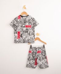 Pijama-Infantil-Manga-Curta-Estampado-Quadrinhos-Os-Vingadores-Marvel-Cinza-Mescla-Claro-9997924-Cinza_Mescla_Claro_2
