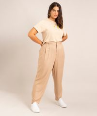 Blusa-Cropped-Plus-Size--Discomfort-Is-Not-Dangerous--Manga-Curta-Decote-Redondo-Kaki-1004107-Kaki_4