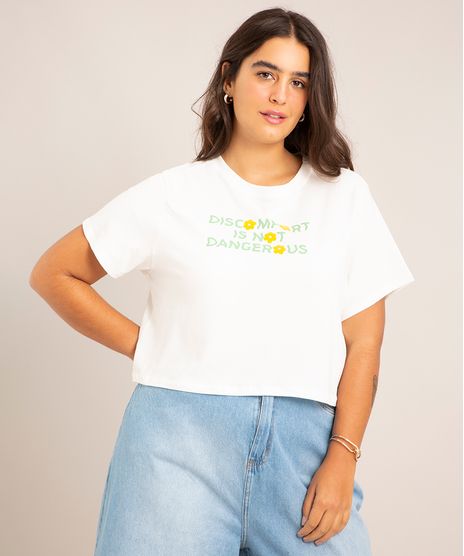 Blusa-Cropped-Plus-Size--Discomfort-Is-Not-Dangerous--Manga-Curta-Decote-Redondo-Off-White-1004107-Off_White_1