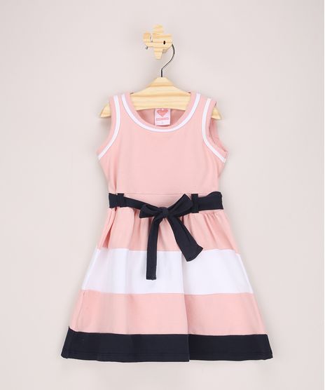 Vestido-Infantil-com-Recortes-e-Faixa-Para-Amarrar-Sem-Manga-Rosa-Claro-9943634-Rosa_Claro_1_1