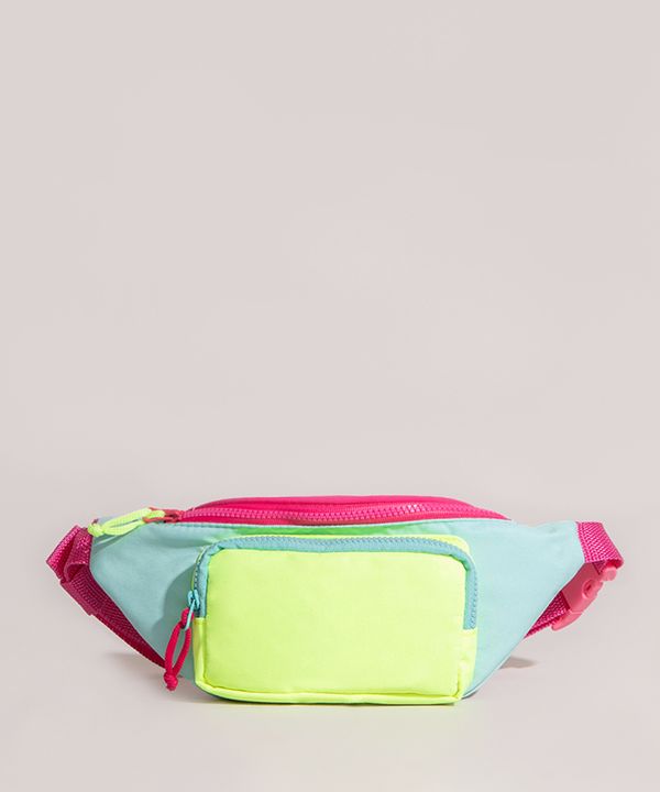 Pochete Infantil Color Block Neon Multicor Único