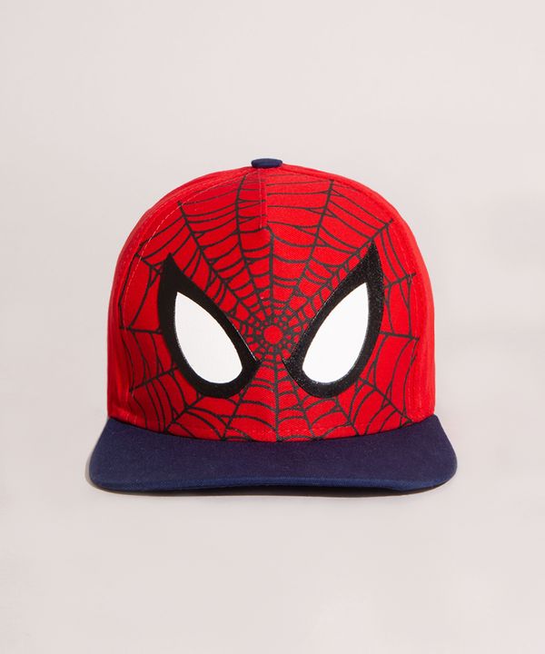 Boné Infantil Aba Reta Homem Aranha Vermelho M