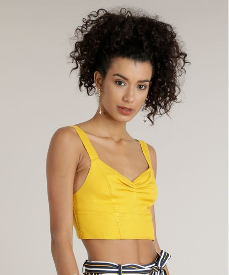 Top-Cropped-Feminino-com-Franzido-Mostarda-9186295-Mostarda_1