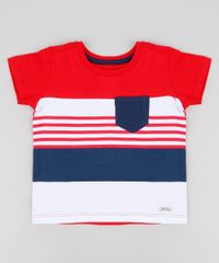 Camiseta-Infantil-com-Listras-e-Bolso-Manga-Curta-Gola-Careca-Vermelha-8733145-Vermelho_1