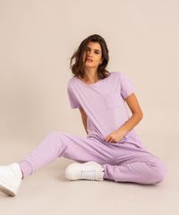 conjunto-basico-de-camiseta-cropped-com-bolso-manga-curta-decote-redondo---calca-jogger-de-moletom-cintura-media--lilas-1006882-Lilas_1