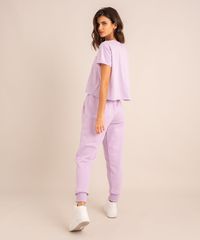 conjunto-basico-de-camiseta-cropped-com-bolso-manga-curta-decote-redondo---calca-jogger-de-moletom-cintura-media--lilas-1006882-Lilas_2