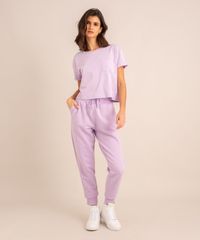 conjunto-basico-de-camiseta-cropped-com-bolso-manga-curta-decote-redondo---calca-jogger-de-moletom-cintura-media--lilas-1006882-Lilas_3