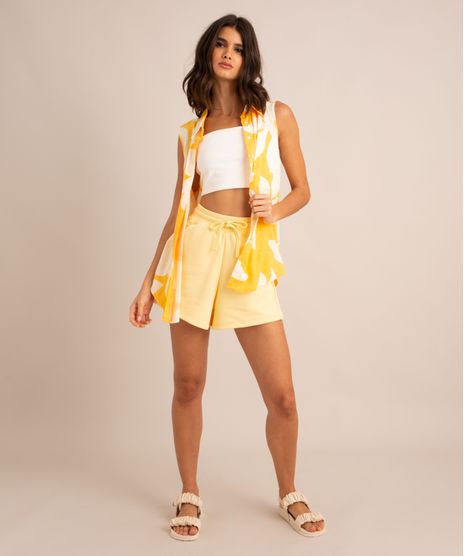short-vintage-de-moletom-cintura-alta-com-recorte--amarelo-claro-9975493-Amarelo_Claro_1