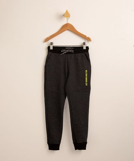 Calca-Infantil-de-Moletom-Jogger--Just-Wanna-Have-Fun--com-Recortes-e-Cordao-Chumbo-9991359-Chumbo_1