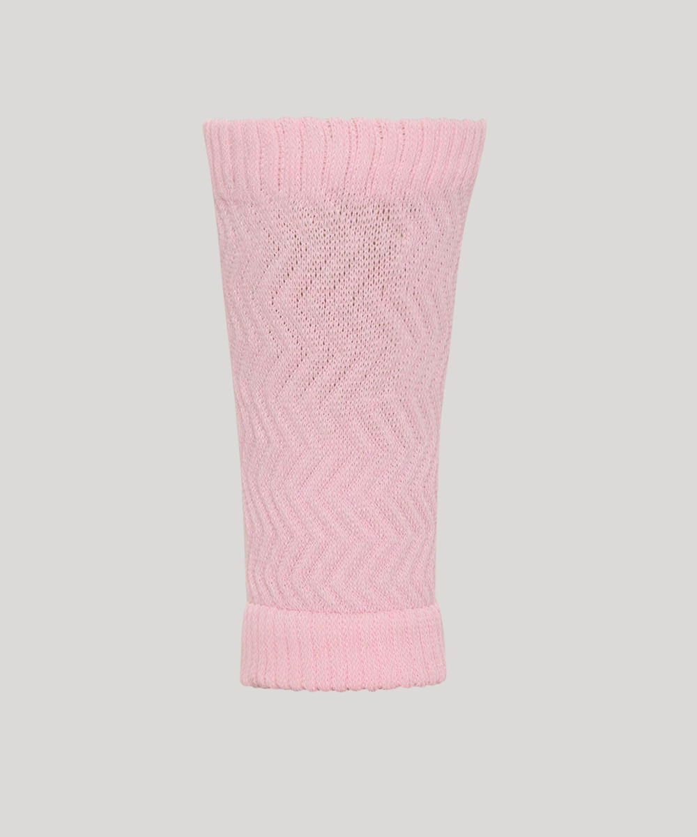 Polaina Infantil com Textura Chevron Rosa Claro