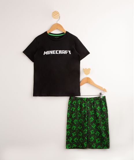 Pijama-Infantil-Minecraft-Manga-Curta-Preto-1000653-Preto_1