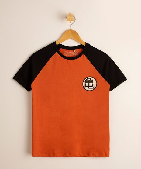 Camiseta-Raglan-Juvenil-de-Algodao-Dragon-Ball-Manga-Curta-Laranja-1000460-Laranja_1