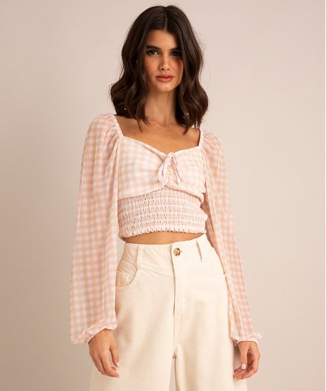 blusa-cropped-de-tule-estampado-xadrez-vichy-com-lastex-manga-bufante-decote-princesa-amarela-1006355-Amarelo_1