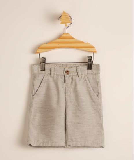 Short-Slim-Infantil-de-Algodao-com-Barra-Dobrada-Bege-Claro-1000904-Bege_Claro_1