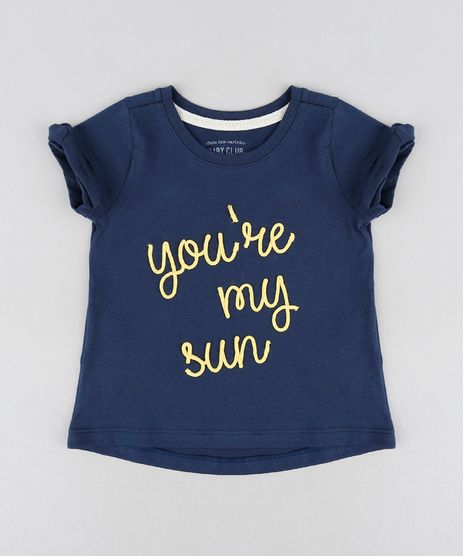 Blusa-Infantil--You-re-My-Sun--Manga-Curta-Decote-Redondo-Azul-Marinho-9244876-Azul_Marinho_1