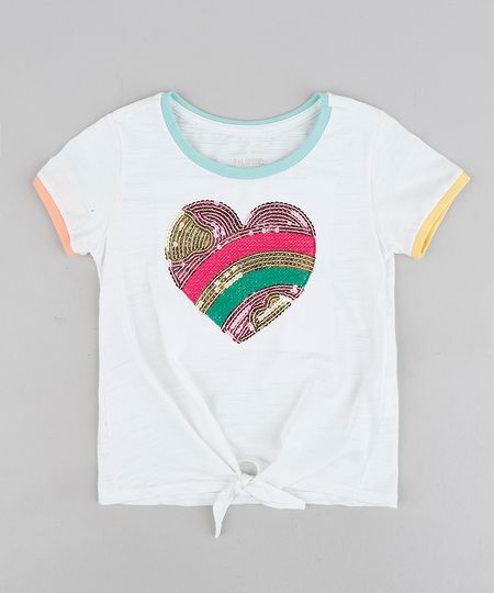 Blusa-Infantil-Coracao-com-Paetes-Manga-Curta-Decote-Redondo-Off-White-9245396-Off_White_1