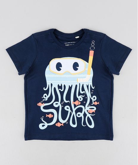 Camiseta-Infantil-com-Estampa-Interativa-de-Polvo-Manga-Curta-Gola-Careca-Azul-Marinho-9228139-Azul_Marinho_1