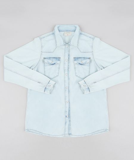 Camisa-Jeans-Infantil-com-Bolsos-Manga-Longa-Azul-Claro-9169052-Azul_Claro_1