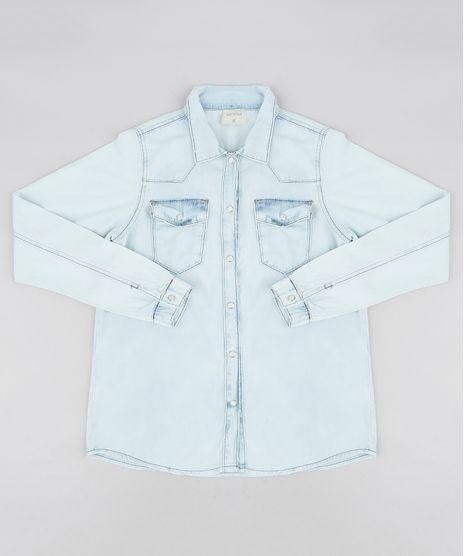 Camisa-Jeans-Infantil-com-Bolsos-Manga-Longa-Azul-Claro-9169052-Azul_Claro_1