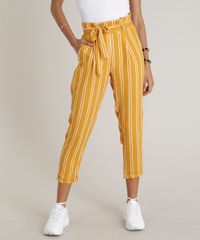 Calca-Feminina-Clochard-Listrada-com-Faixa-de-Amarrar-Mostarda-9234361-Mostarda_1