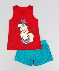 Pijama-Infantil-Pequena-Sereia-Ariel-Sem-Manga-Vermelho-9226380-Vermelho_1