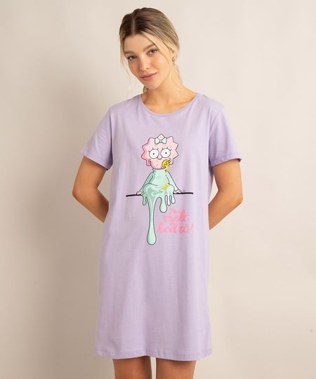 camisola-manga-curta-de-algodao-maggie-simpson-lilas-9995947-Lilas_1