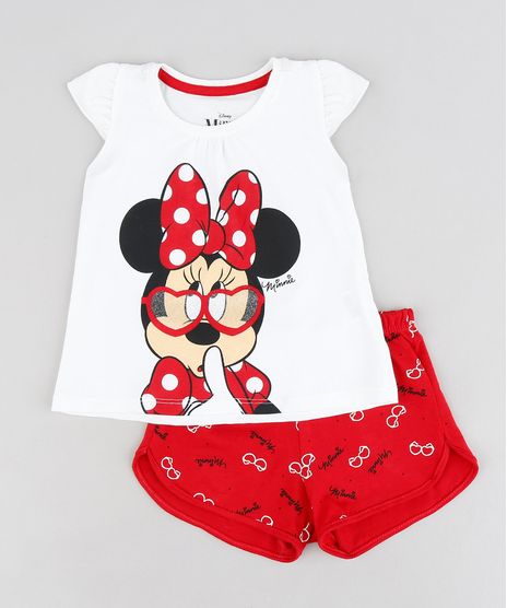Pijama-Infantil-Minnie-com-Glitter-Manga-Curta-Off-White-9223962-Off_White_1