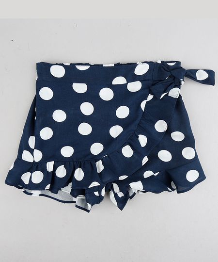 Short-Saia-Infantil-Estampado-de-Poa-com-Transpasse-e-Laco-Azul-Marinho-9245121-Azul_Marinho_1