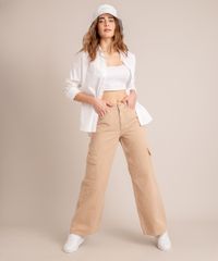 Calca-Cargo-de-Sarja-Cintura-Baixa-Kaki-1007182-Kaki_3