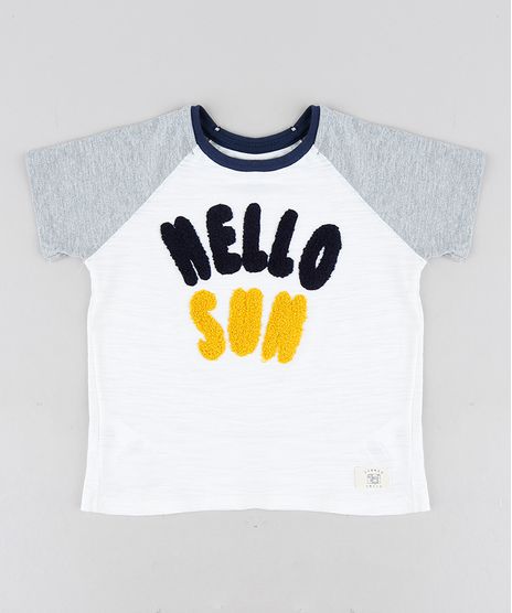 Camiseta-Infantil--Hello-Sun--Raglan-Manga-Curta-Gola-Careca-Off-White-9224611-Off_White_1