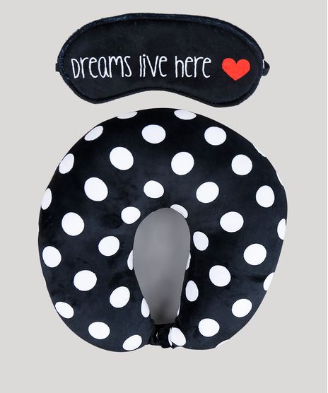 Kit-de-Apoio-de-Cabeca-Estampado-de-Poa---Tapa-Olho--Dreams-Live-Here--Preto-9243562-Preto_1
