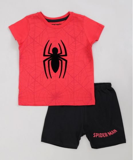 Pijama-Infantil-Homem-Aranha-Manga-Curta-Vermelho-9224216-Vermelho_1