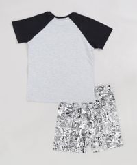 Pijama-Infantil-Homem-Aranha-Raglan-Manga-Curta-Cinza-Mescla-9224217-Cinza_Mescla_2