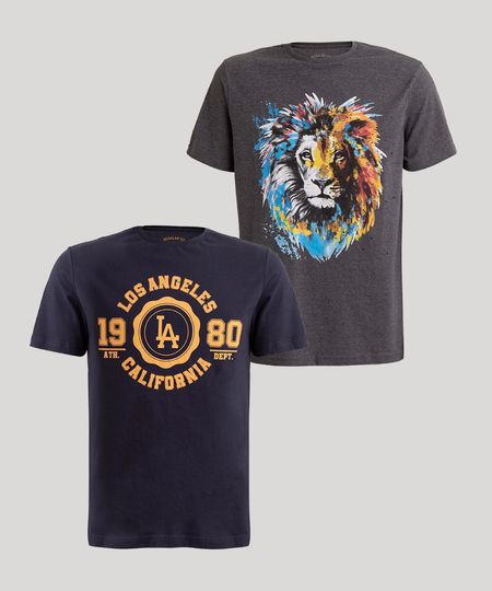 kit-de-2-camisetas-leao-e--california--manga-curta-gola-careca-multicor-9999986-Multicor_1 kit-de-2-camisetas-leao-e--california--manga-curta-gola-careca-multicor-9999986-Multicor_1