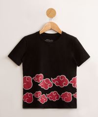 Camisa Akatsuki Infantil Manga Curta Naruto