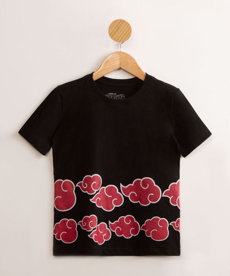 Camisa Akatsuki Infantil Manga Curta Naruto Camisa Akatsuki Infantil Manga Curta Naruto