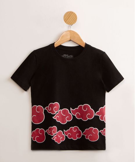 Camisa Akatsuki Infantil Manga Curta Naruto