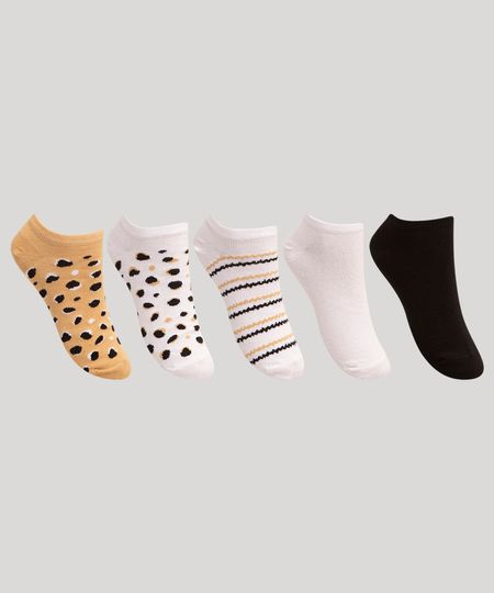 Kit-de-5-meias-cano-baixo-estampado-listras-e-oncinha-Multicor-9993538-Multicor_1