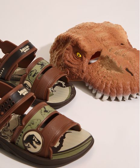 Sandalia-Papete-Infantil-Jurassic-World-Vem-com-Mascara-de-Dinossauro-Grendene-Marrom-9999002-Marrom_1