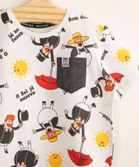 Camiseta-Infantil-de-Algodao-Estampada-Mundo-Bita-com-Bolso-Manga-Curta-Cinza-Mescla-Claro-1000595-Cinza_Mescla_Claro_2