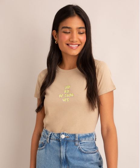 camiseta-de-algodao--um-b-o-de-cada-vez--manga-curta-decote-redondo-kaki-1007890-Kaki_1