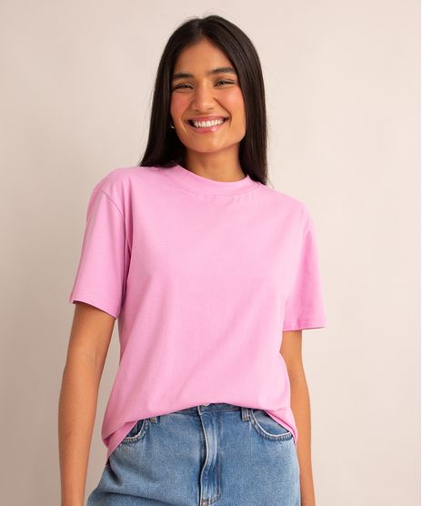camiseta-de-algodao-basica-manga-curta-gola-alta-rosa-1004121-Rosa_1