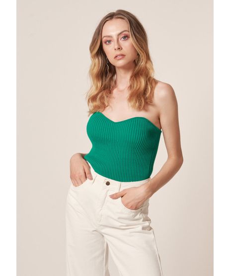 blusa tomara que caia verde