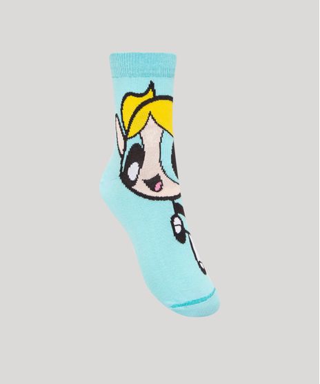meia-feminina-cano-alto-divertida-Lindinha-as-meninas-super-poderosas-azul-claro-1004911-Azul_Claro_1