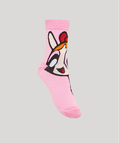 meia-feminina-cano-alto-divertida-florzinha-as-meninas-super-poderosas-rosa-1004910-Rosa_1