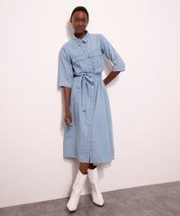Vestido-Chemise-Midi-Jeans-com-Bolsos-Manga-3-4-Mindset-Azul-Medio-1007302-Azul_Medio_1