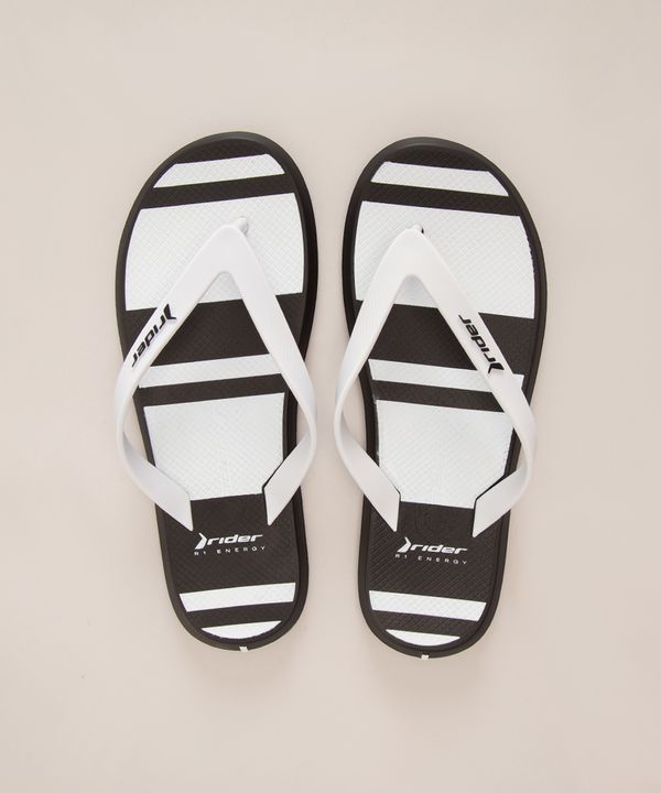 chinelo masculino r1 style estampado listrado rider branco 40