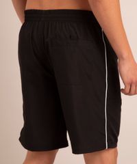 Bermuda Esportiva Masculina Contrastante Preta Costas