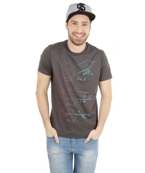 Camiseta-com-Estampa-de-Skates-Cinza-Escuro-8130026-Cinza_Escuro_1